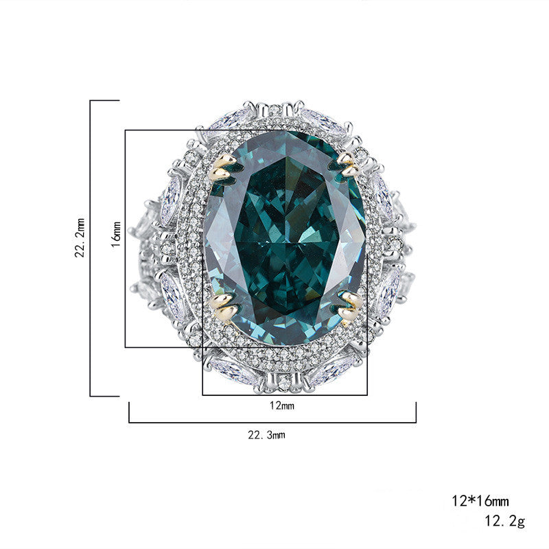 Luxury Silver CZ Diamond Solitaire Ring