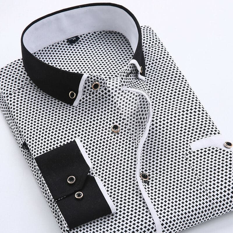 Regular Fit Mens Geometric Dress Shirt