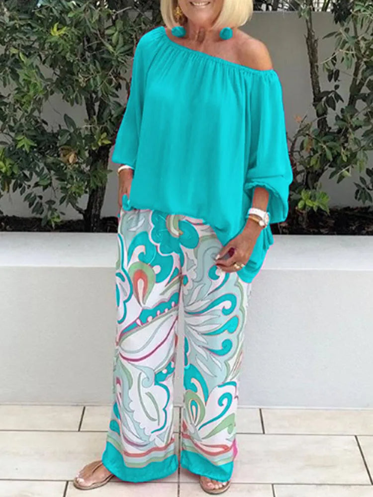 Fashionable Cold Shoulder 2 Piece Outfit