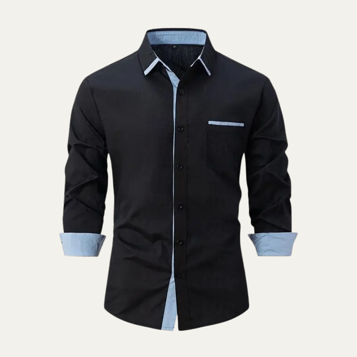 Relaxed Fit Men's Button Down Contrast Shirt