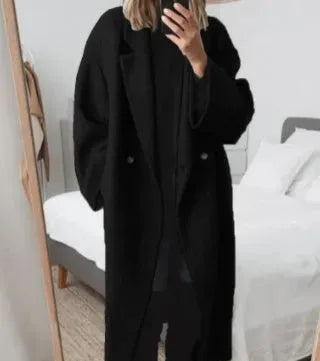 Luxurious Women's Long Wool Trench Coat