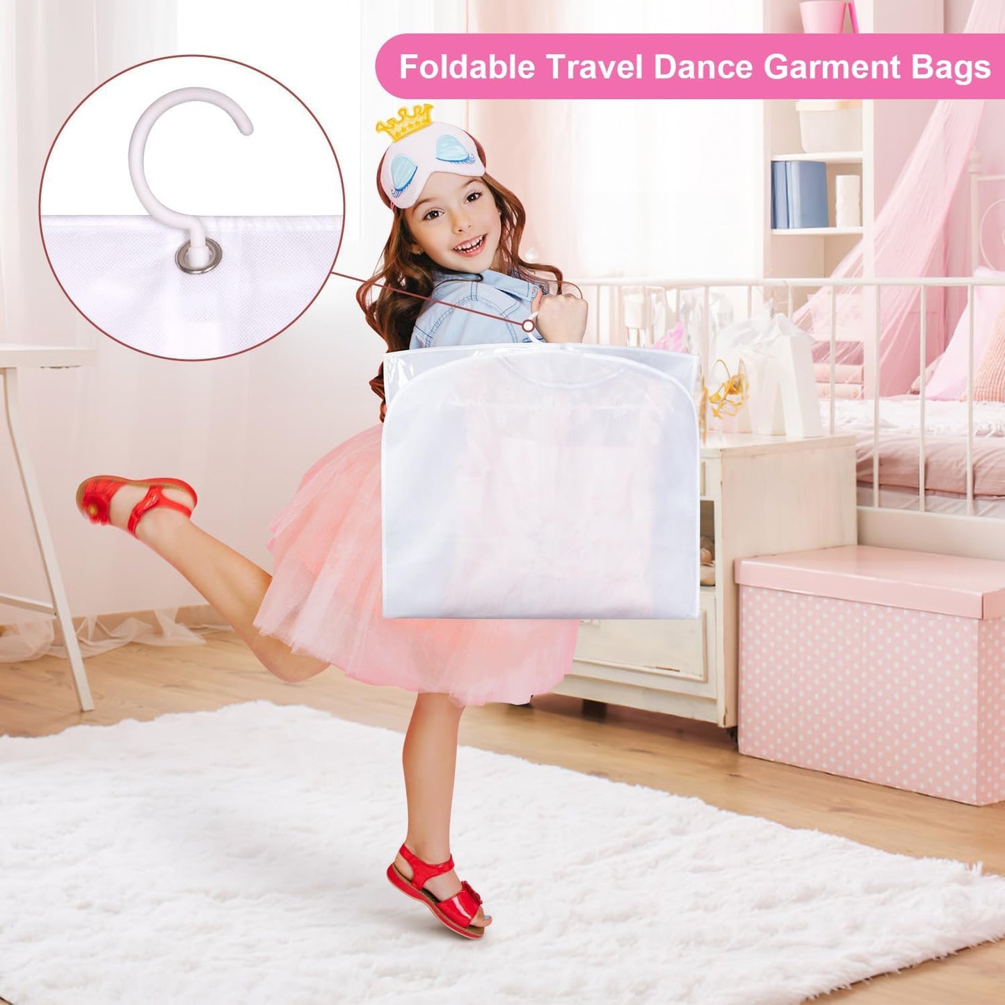Collapsible Dance Dress Bags with Zipper Pockets - 5 Pack
