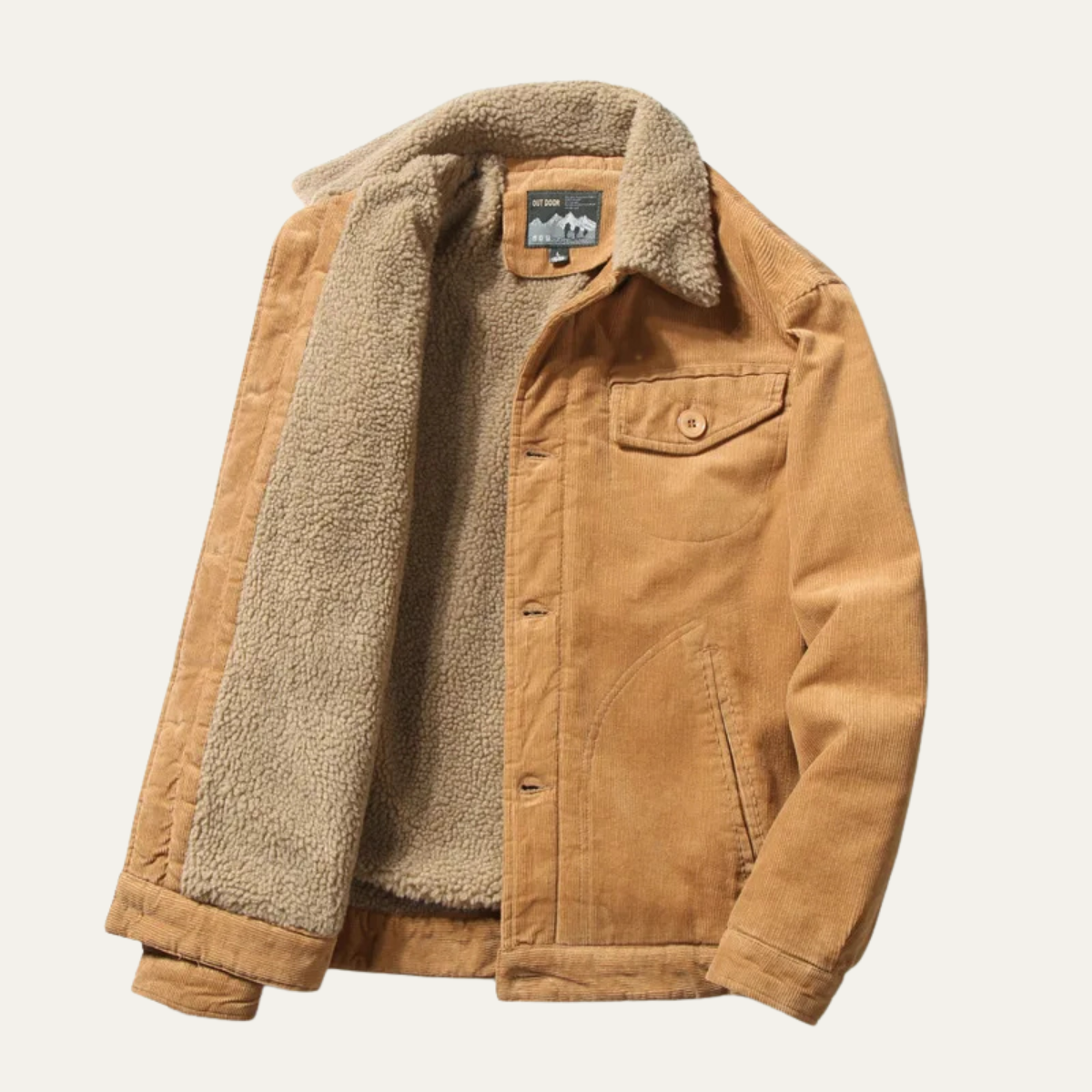 Rustic Mens Corduroy Button Down Winter Jacket