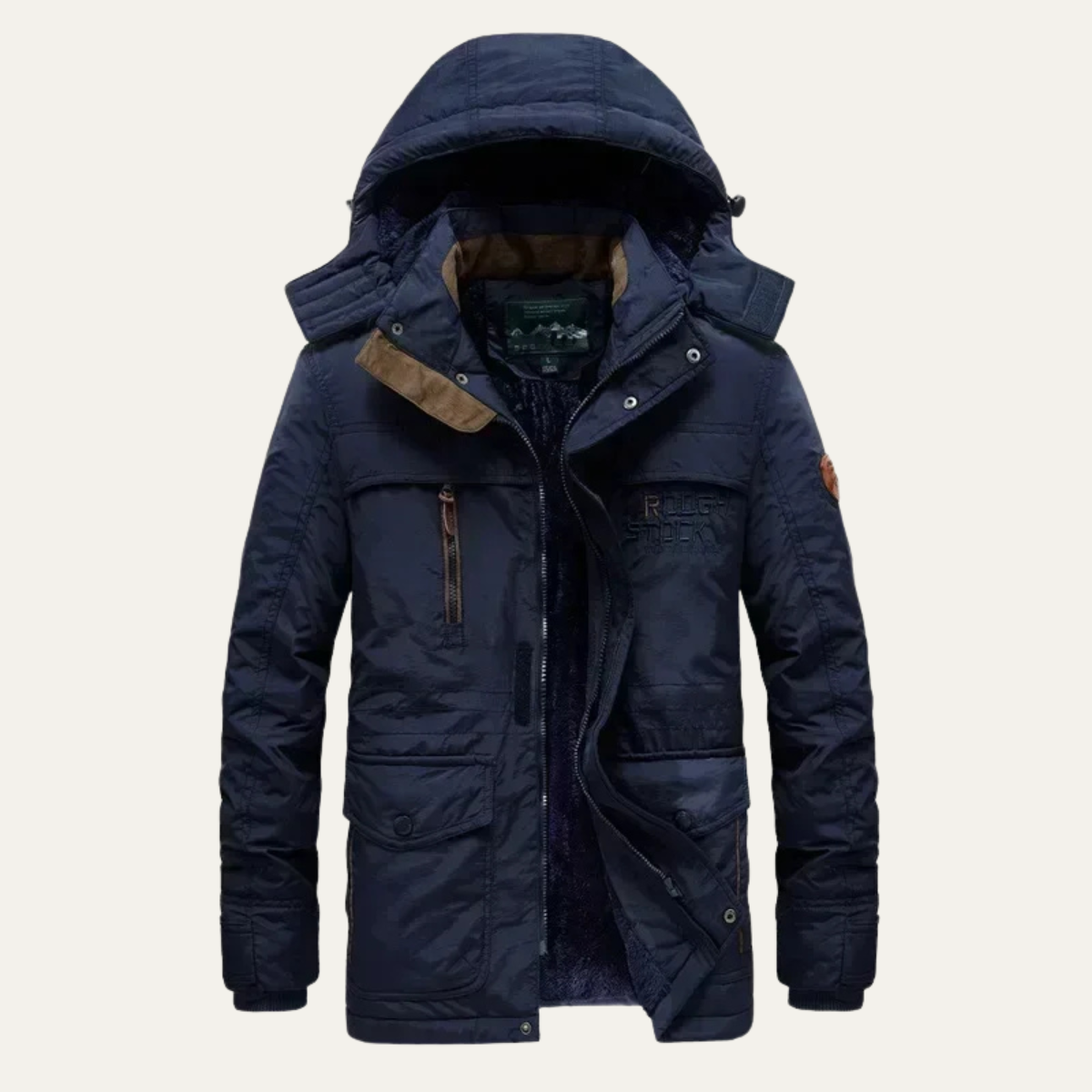 Waterproof Mens Parka Coat with Multiple Pockets