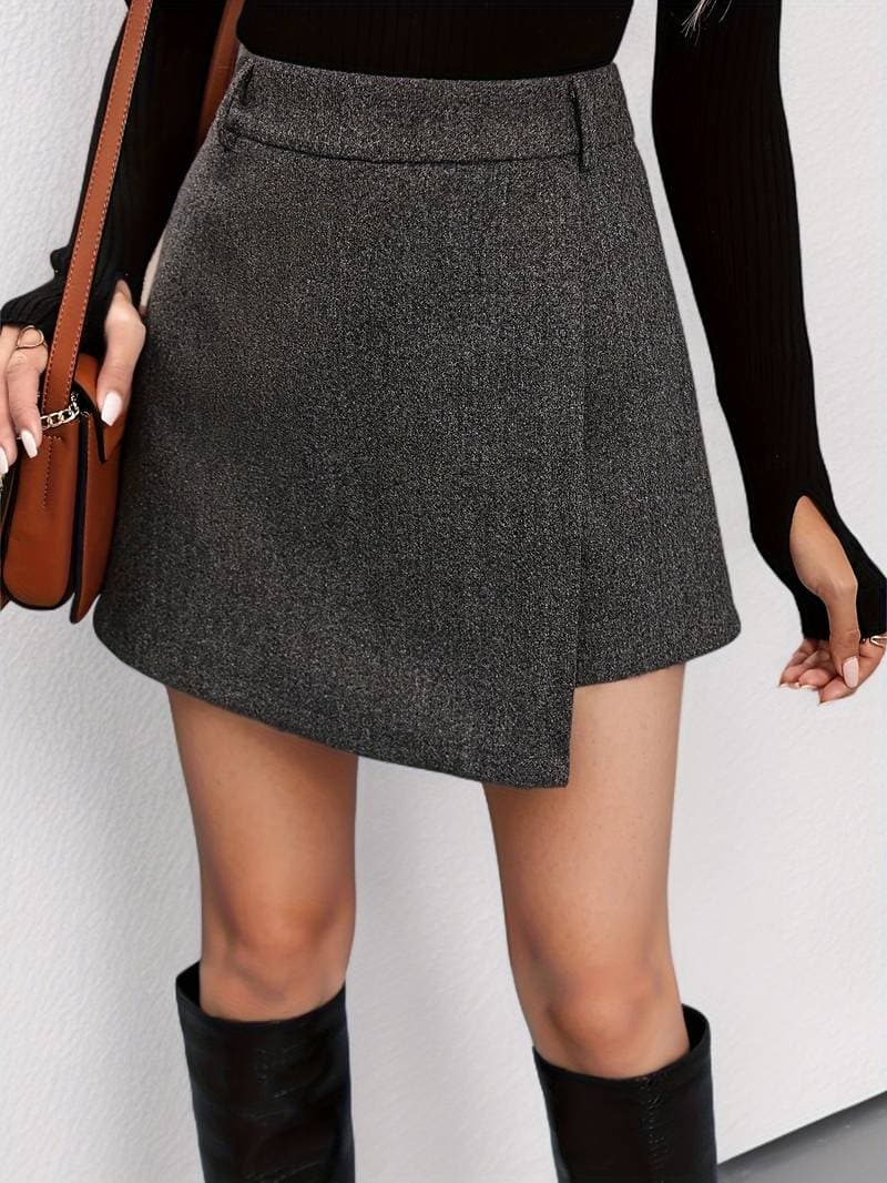 Chic High Waisted Asymmetrical Wrap Skirt - Nocini