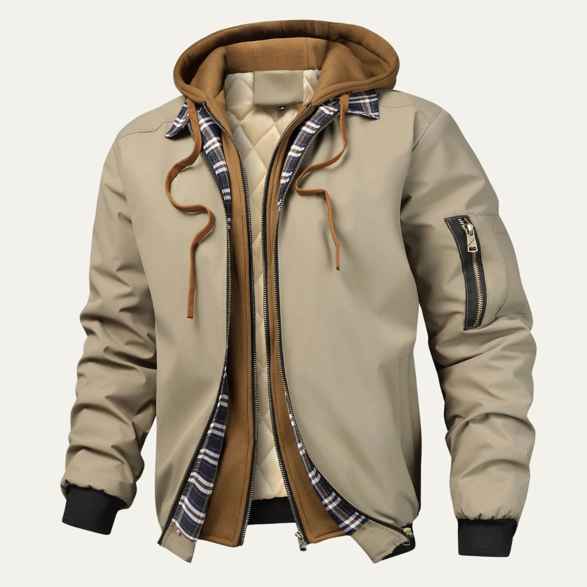 Waterproof Mens Hooded Bomber Coat
