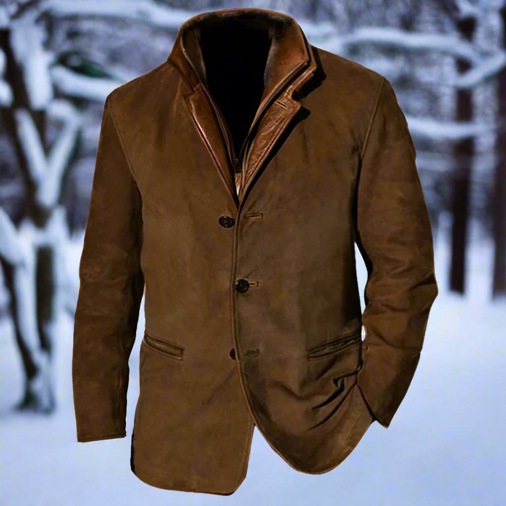 Slim Fit Mens Leather Look Jacket