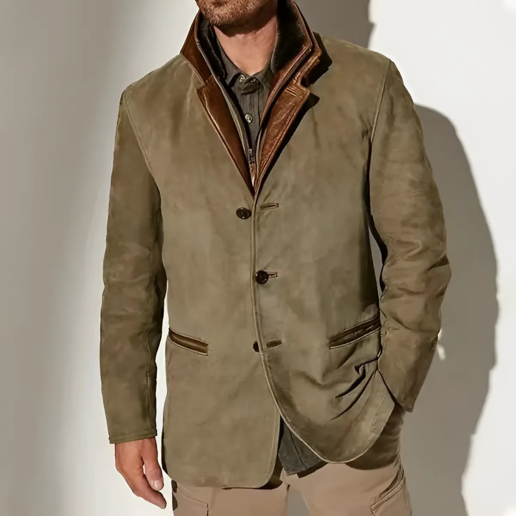 Classic Contrast Collar Men's Jacket