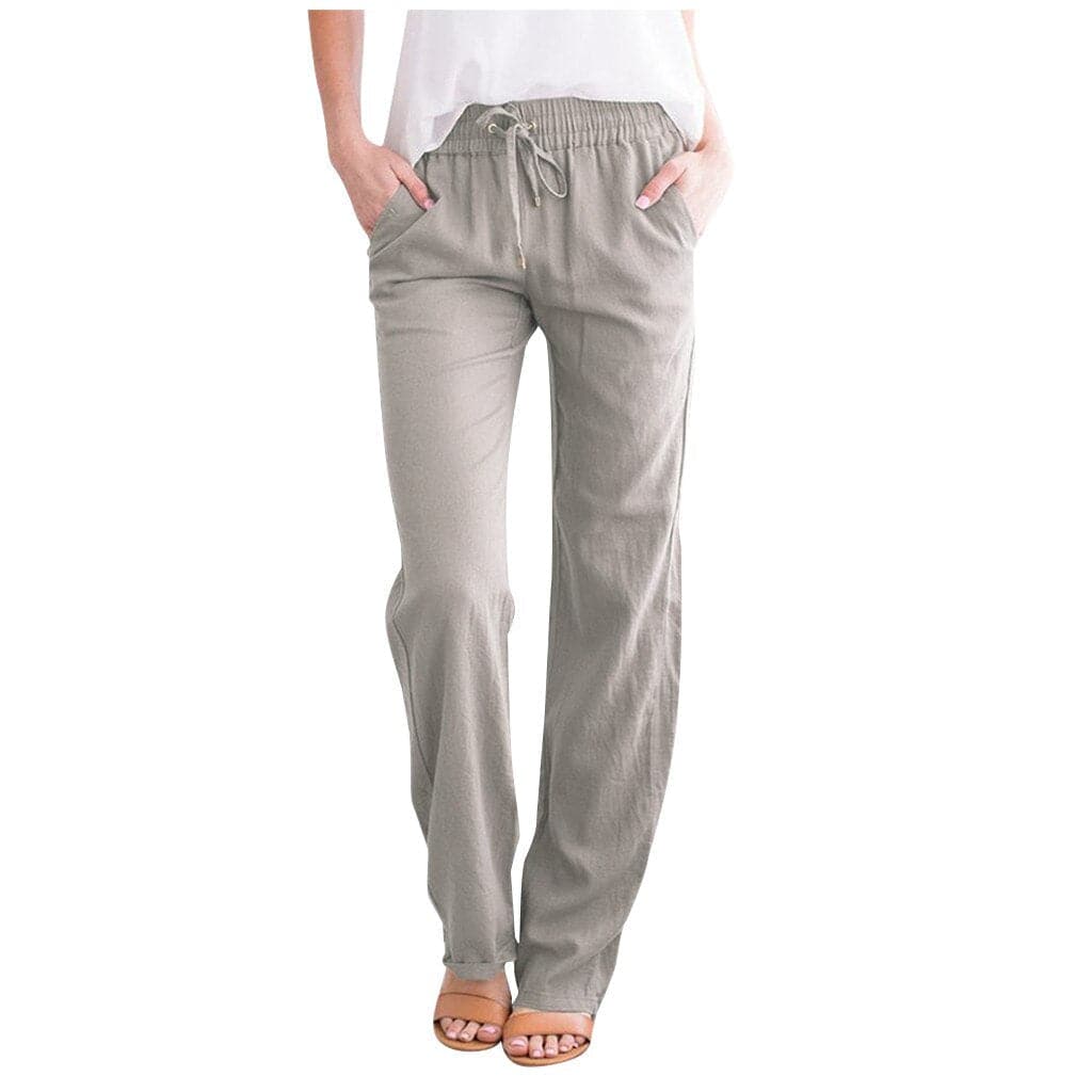 Casual Linen Loose Fit Drawstring Pants