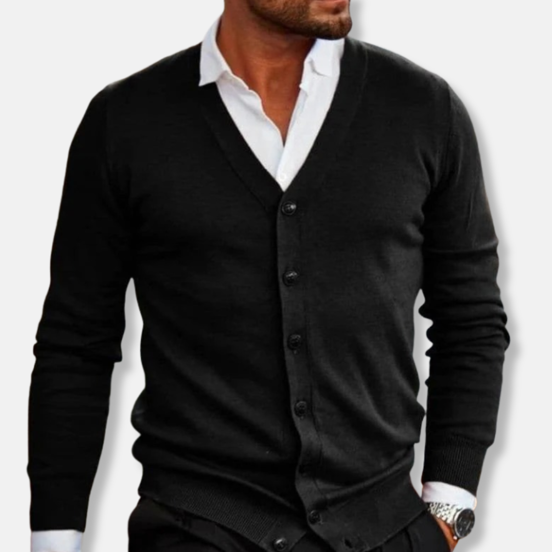 Soft V-Neck Wool Cardigan Sweater