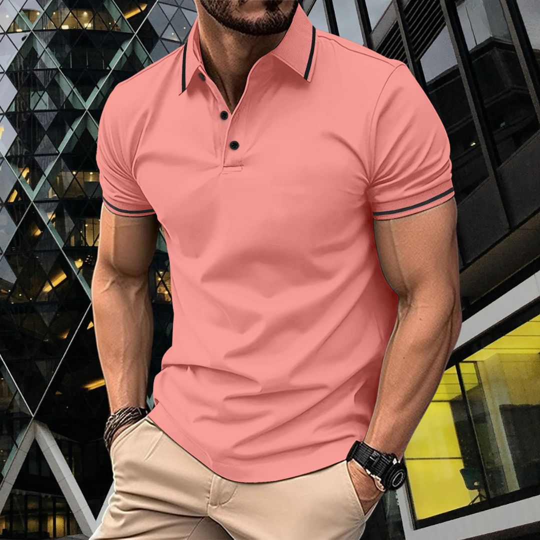 Men's Slim Fit Polo Shirt Soft Short Sleeve