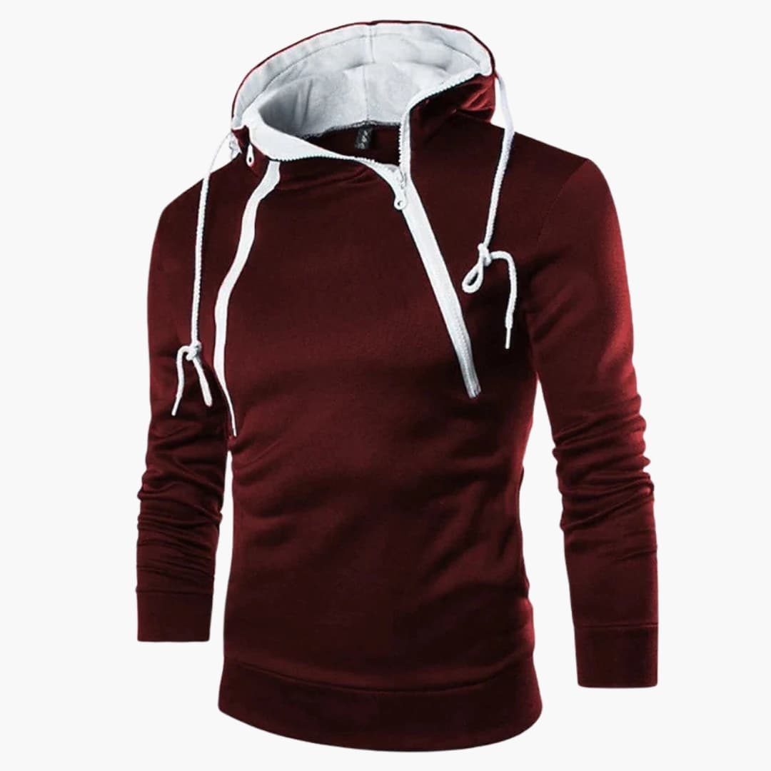 Men's Zip Up Adjustable Hooded Sweatshirt