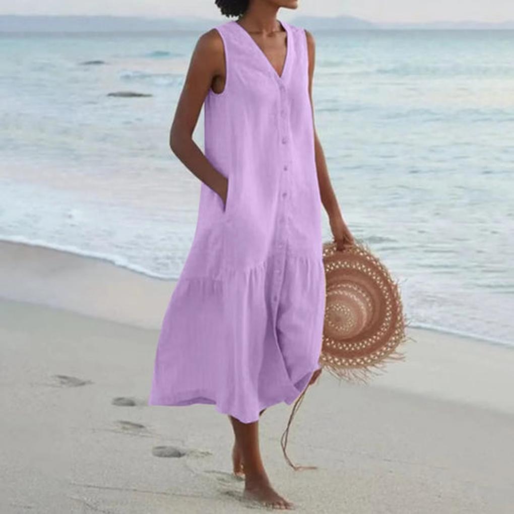 Classic Casual V-Neck Dress