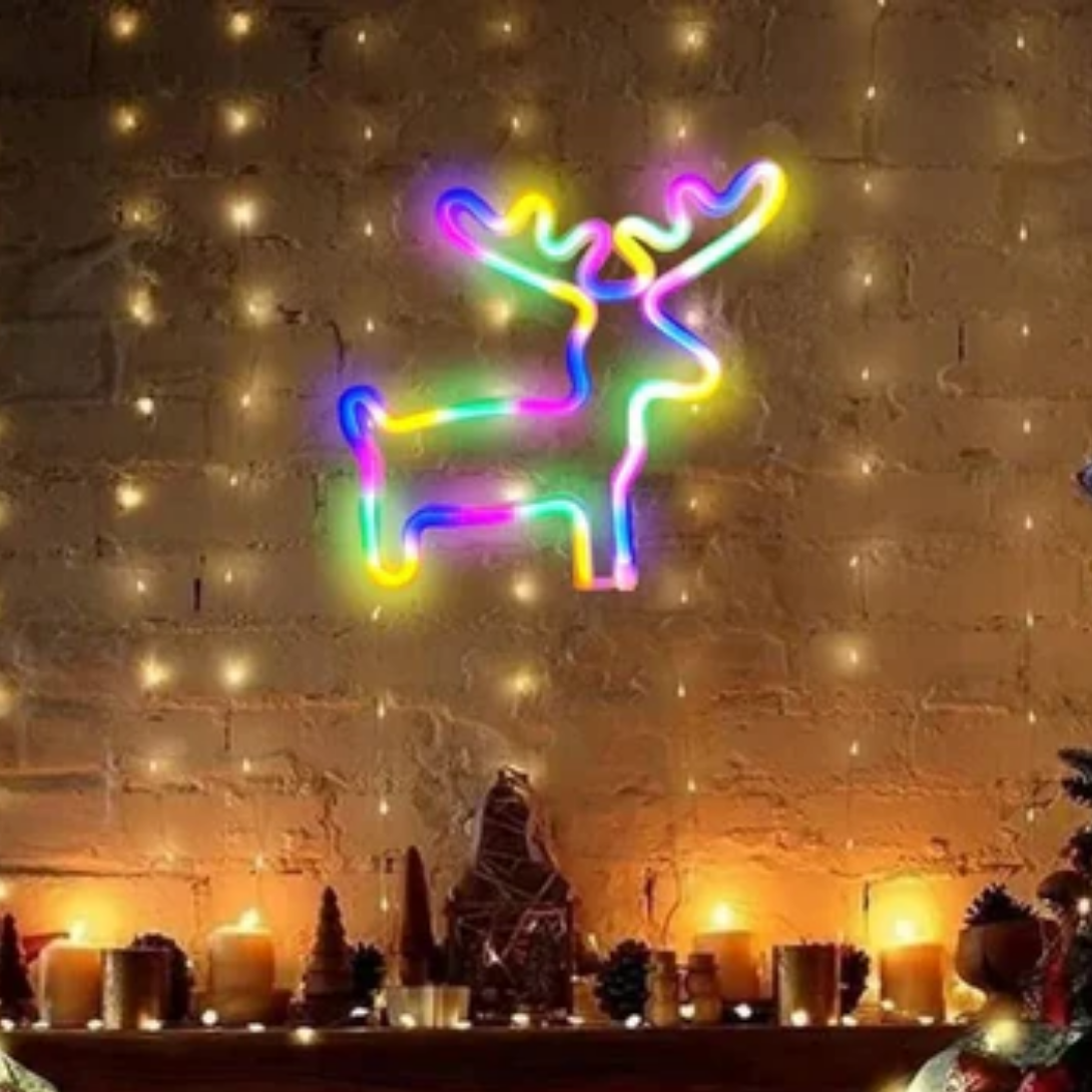 Colorful Holiday Tree Light Sign