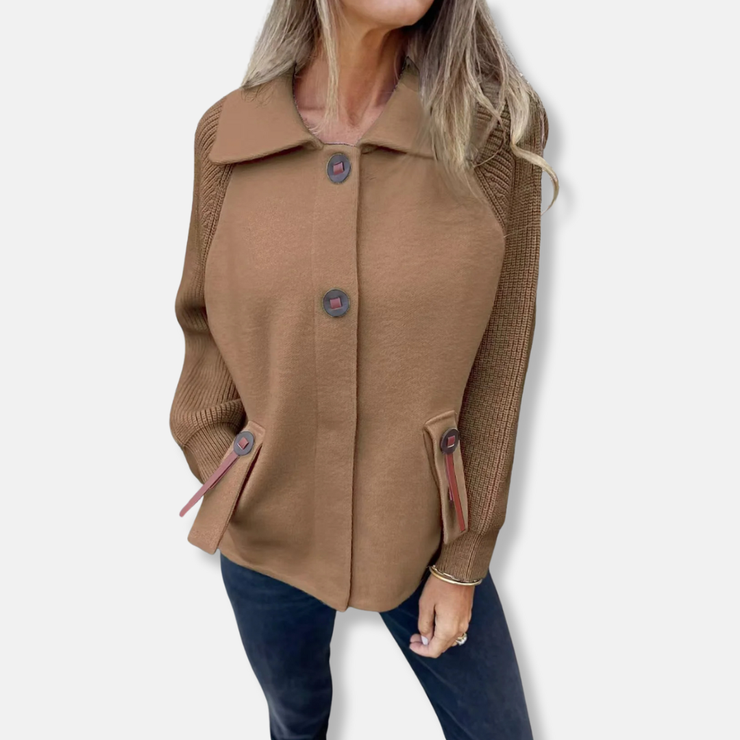 Casual Fit Women's Knit Jacket with Button Front
