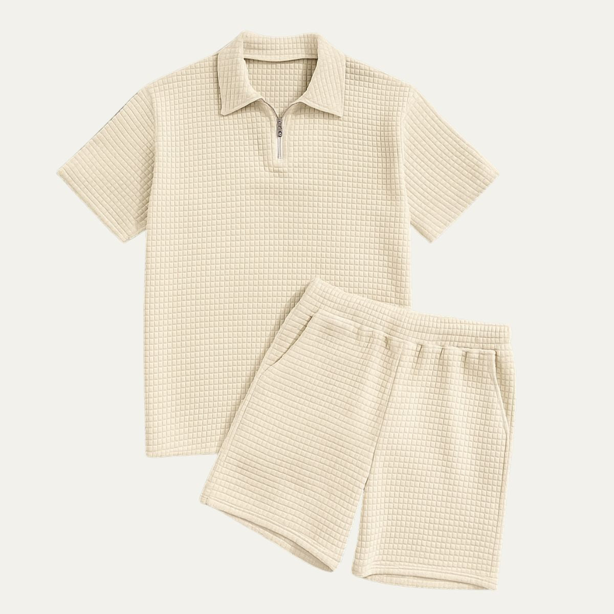 Casual Polo Shirt and Shorts Set for Men