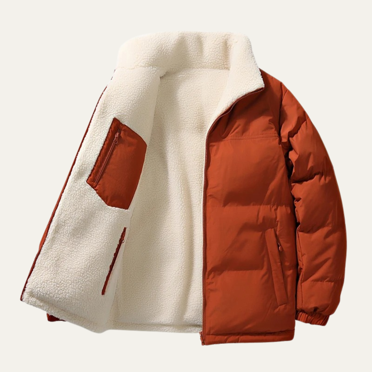 Thermal Reversible Wool Blend Men's Winter Coat