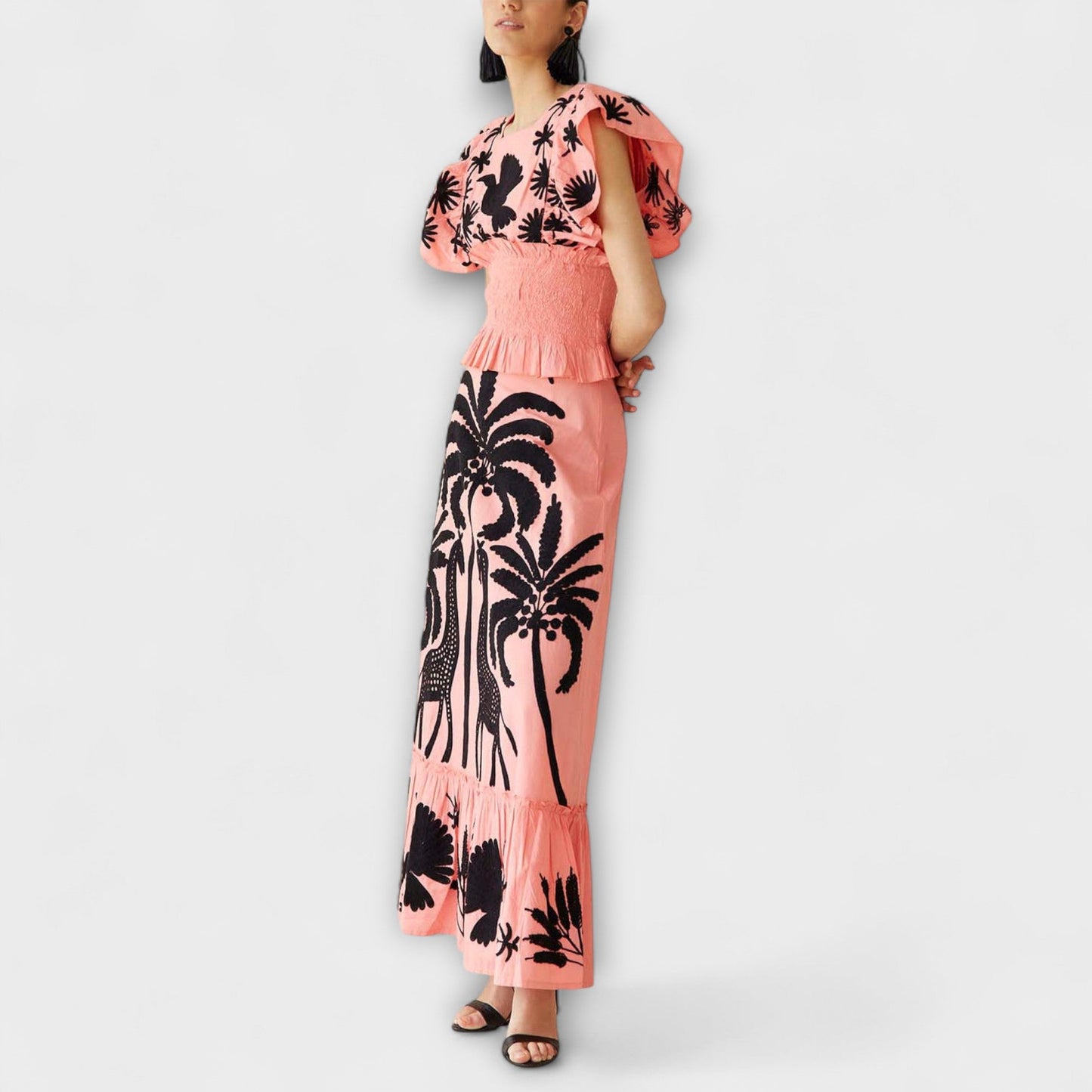 Tropical Leaf Women's Summer Party Dress
