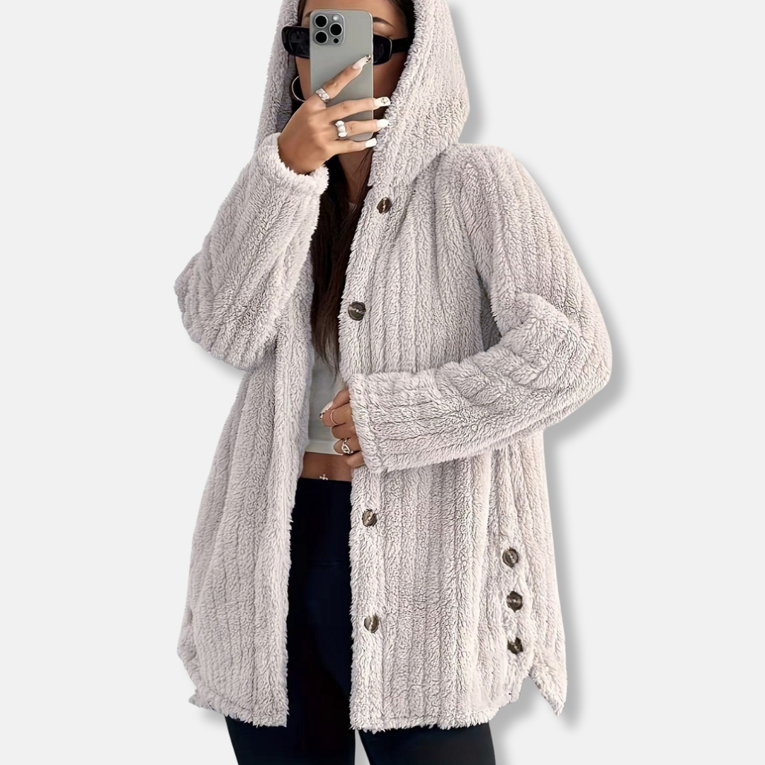 Ladies Long Parka Coat with Hood and Soft Fabric