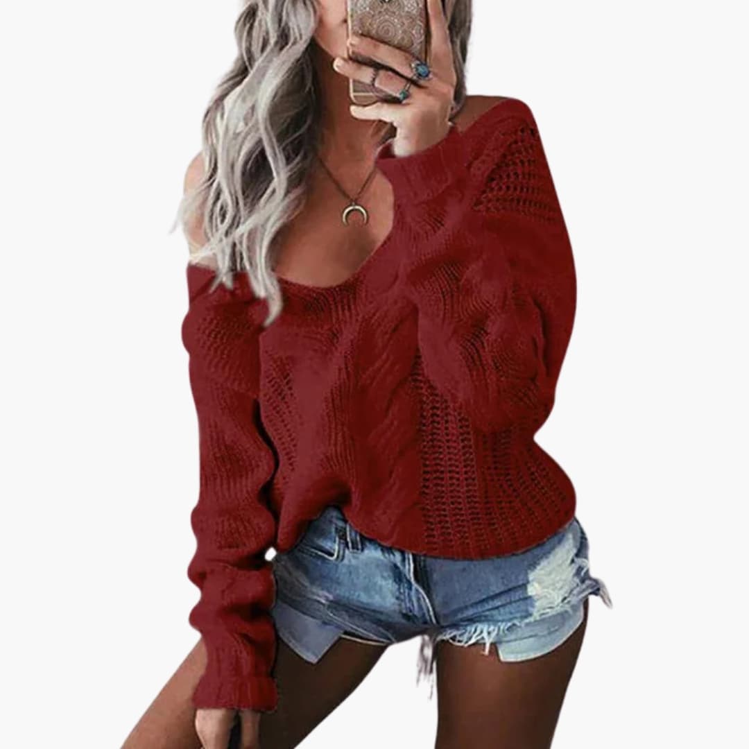 Large Women's Cozy Long Sleeve Sweater