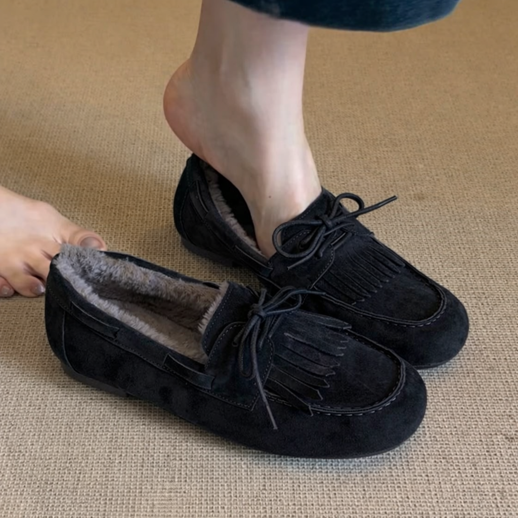 Soft Faux Fur Lined Loafers for Women