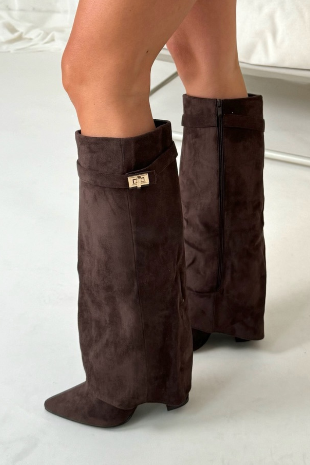 Fashionable Buckle Mid Calf Boots for Women