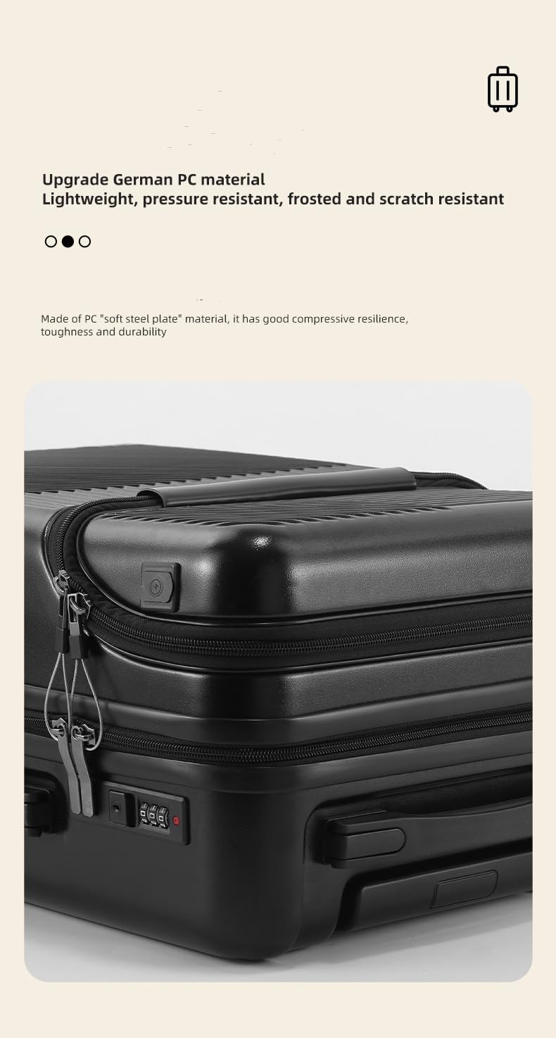 Durable Travel Carry-On with USB Charger & Lock