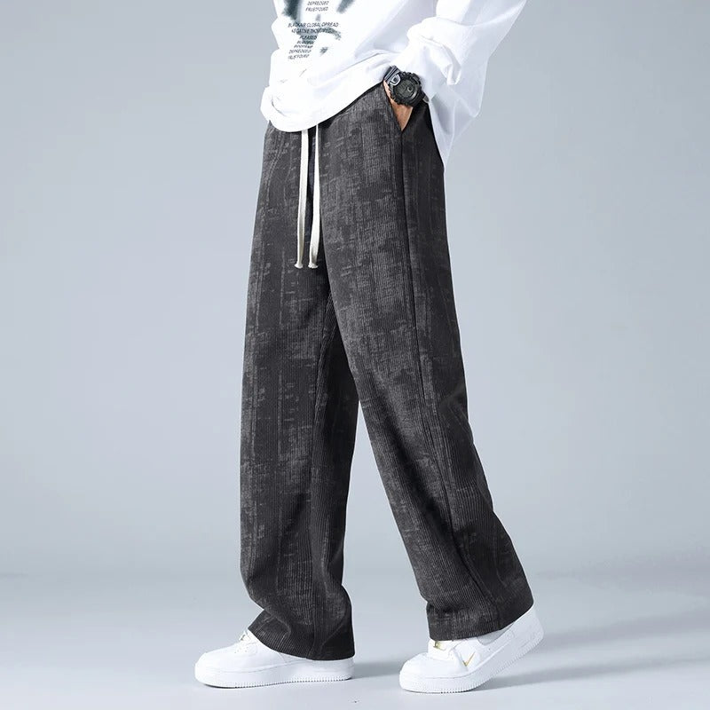 Comfortable Loose Fit Ribbed Waist Mens Pants