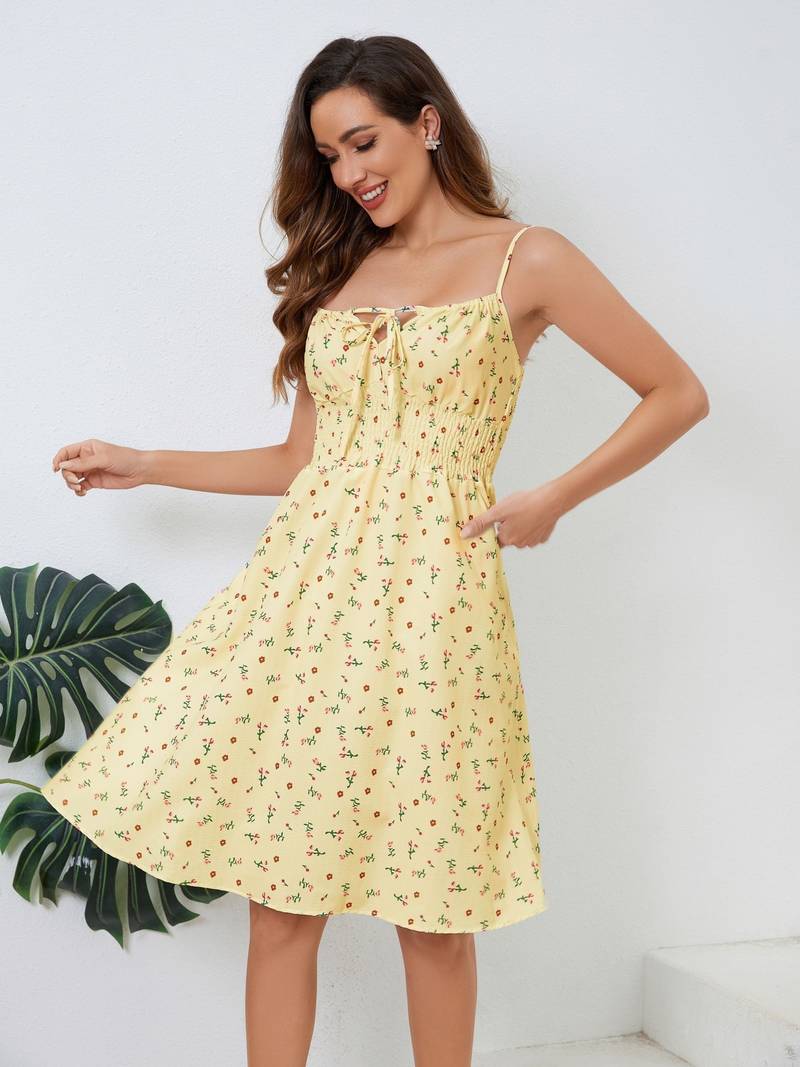 Women's Floral Sundress - Strapless A-Line Maxi Dress