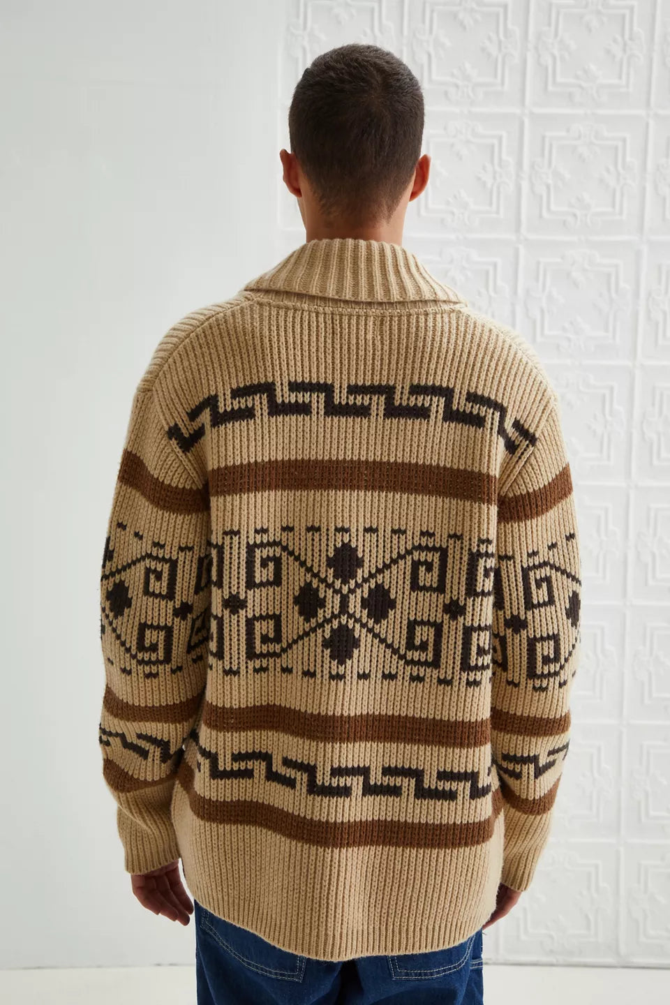 Classic Cable Knit Men's Cardigan with Zipper