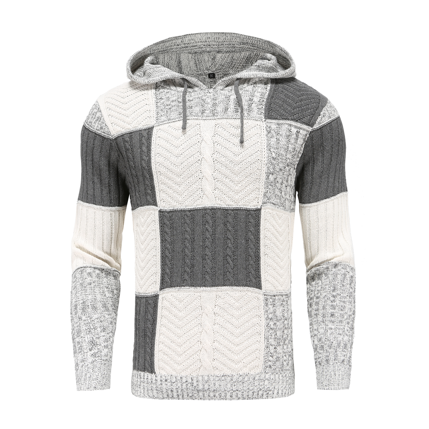Cozy Men's Long Sleeve Cable Knit Hoodie