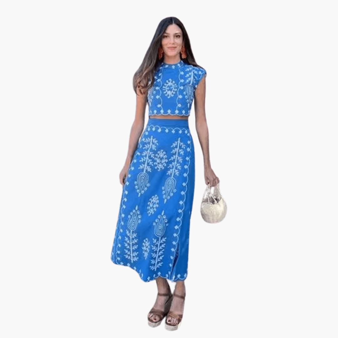 Floral Embroidered Summer Dress for Women