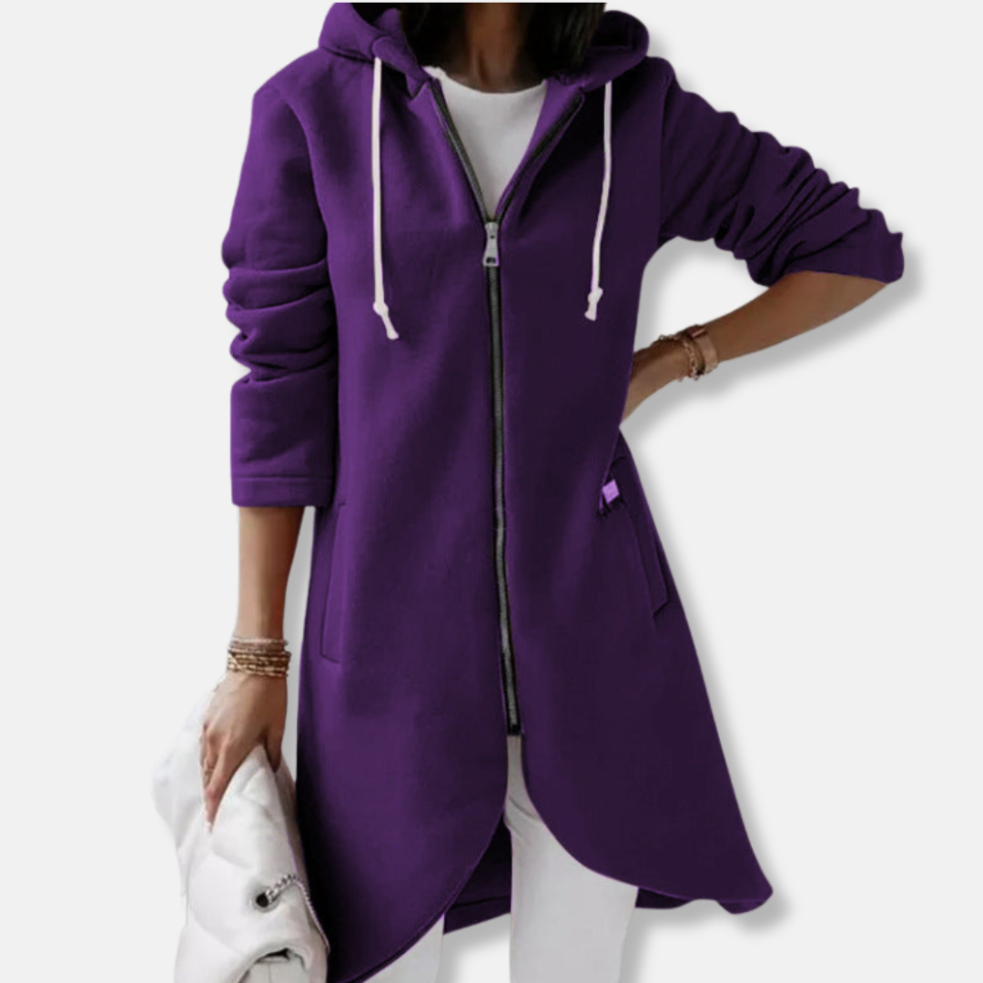 Casual Women's Hoodie Jacket with Zip Front