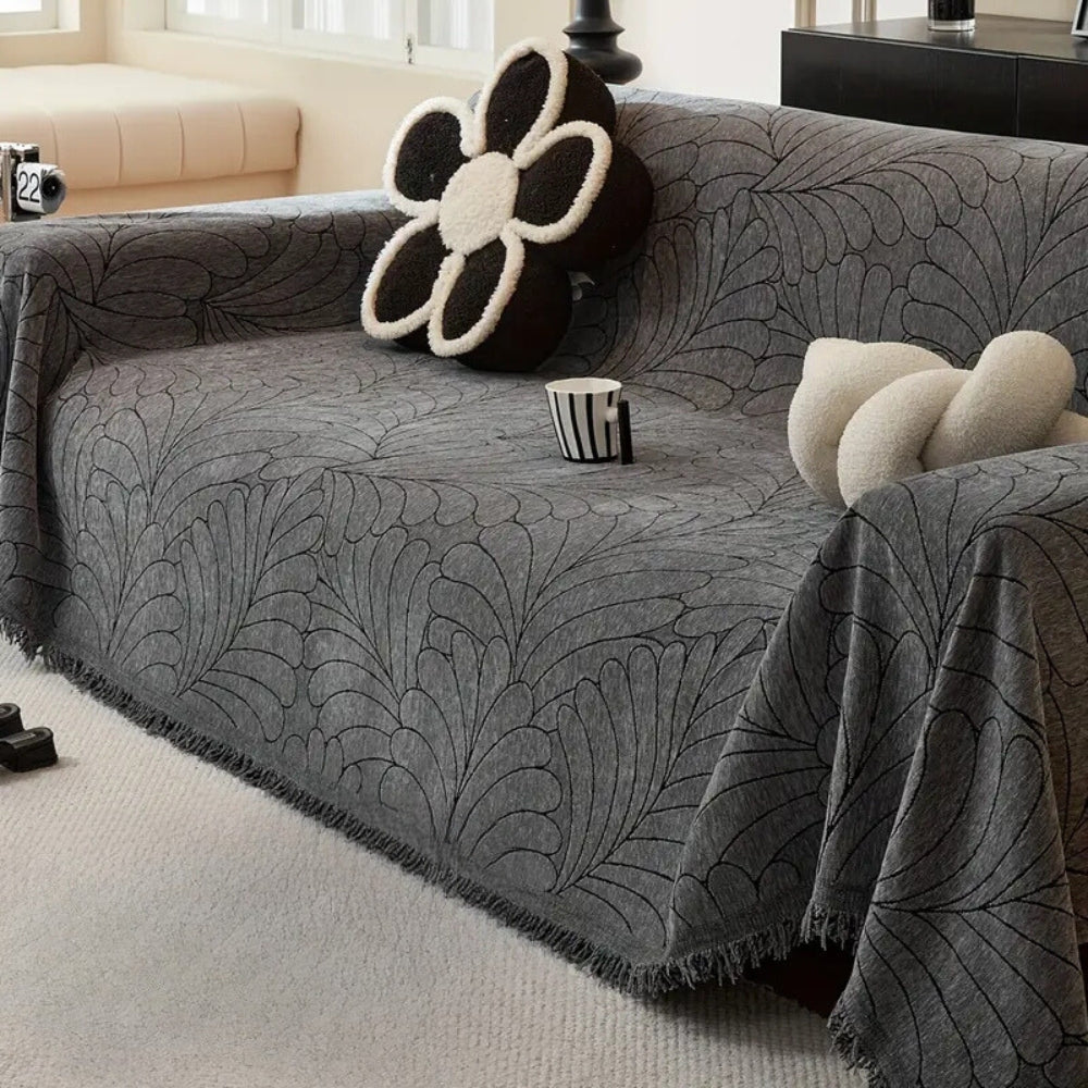Leaf Pattern Double Sided Sofa Slipcover