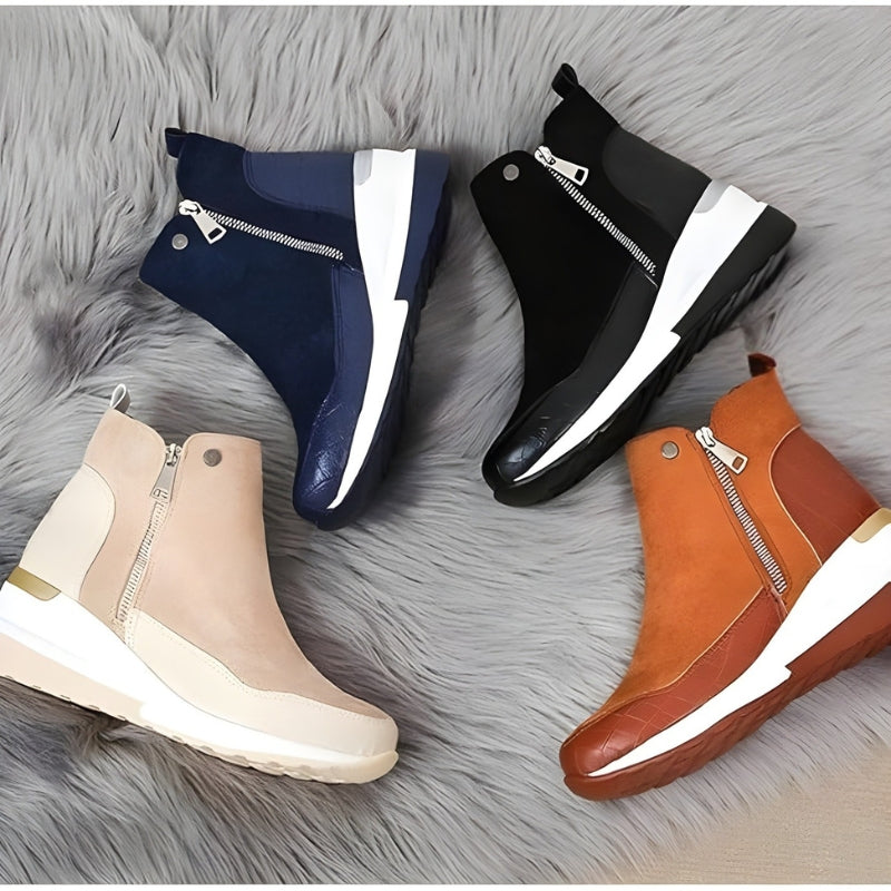 Comfortable Leather Women's Ankle Boots - Emma