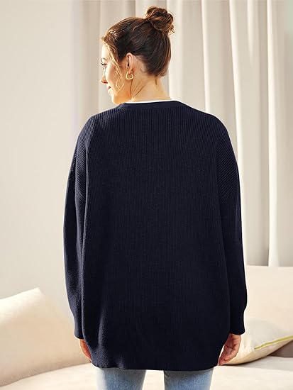 Large Open Front Cardigan with Button Fastening