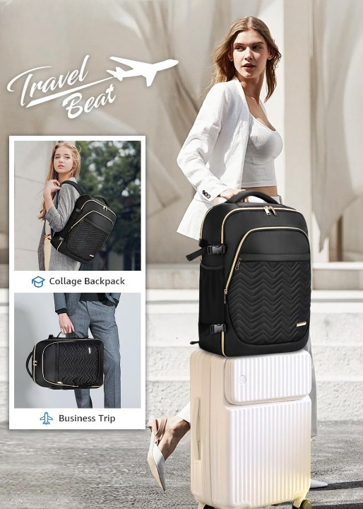 Large Carry-On Travel Bag with Cubes & Laptop Sleeve