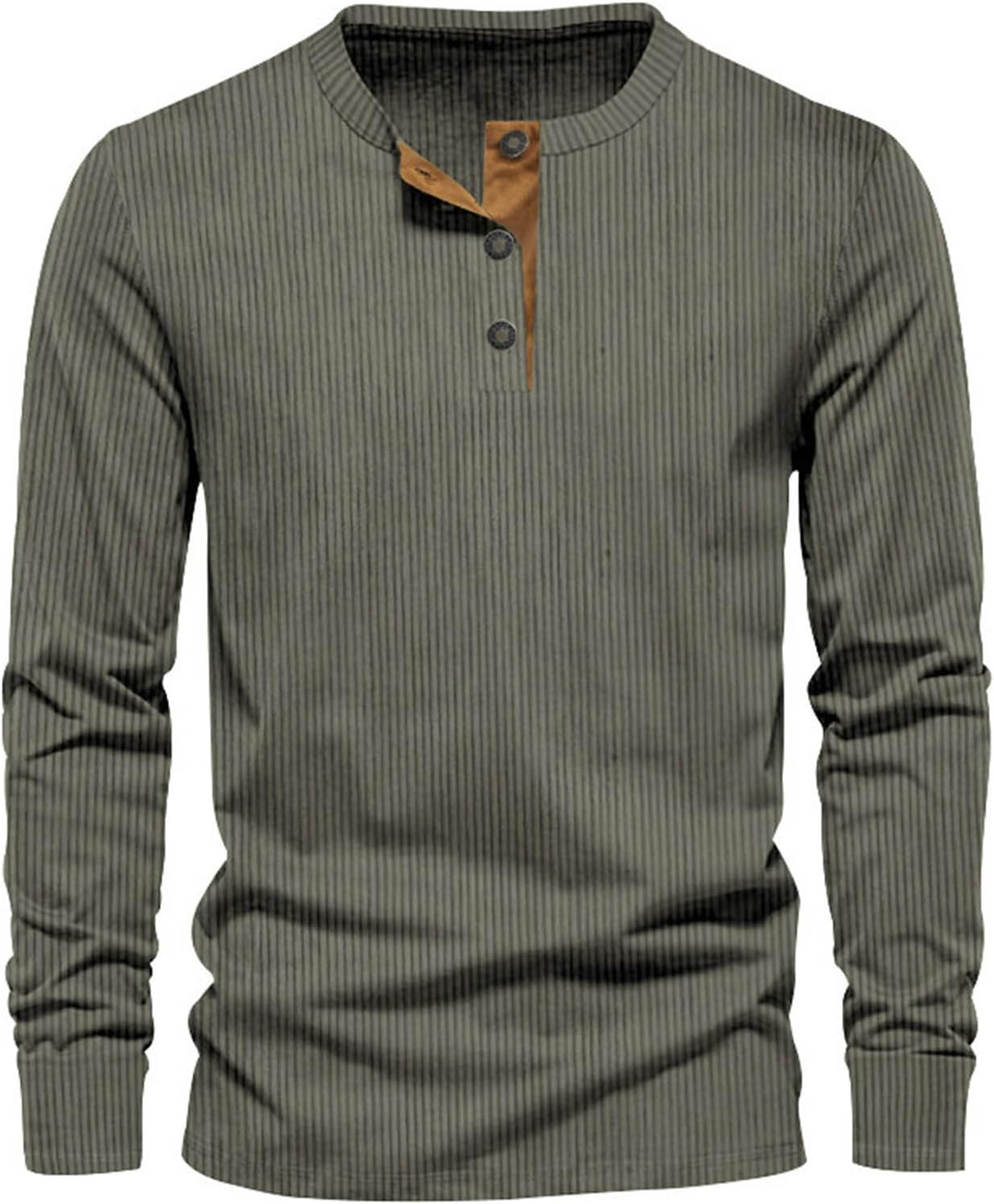 Men's Comfortable Fitted Crew Neck Long Sleeve Shirt