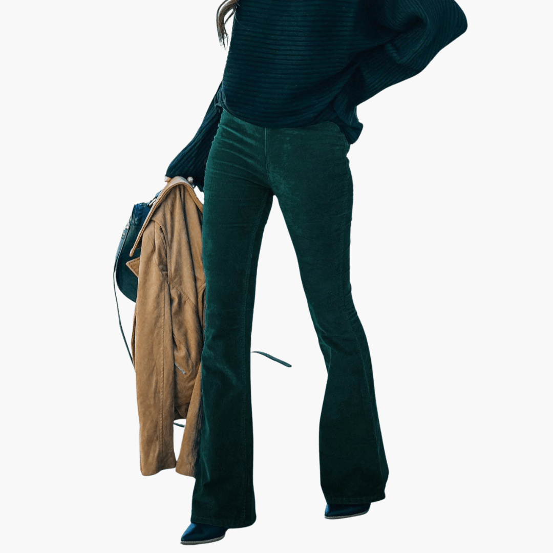 Classic High Waisted Wide Leg Corduroy Pants