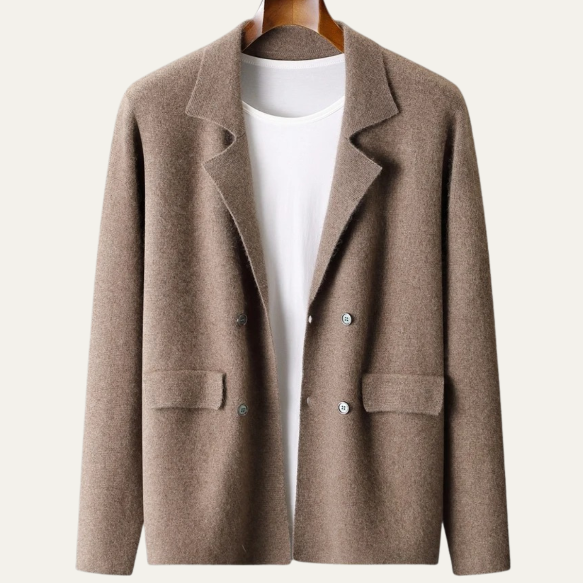 Luxury Men's Cashmere Blazer Cardigan with Pockets
