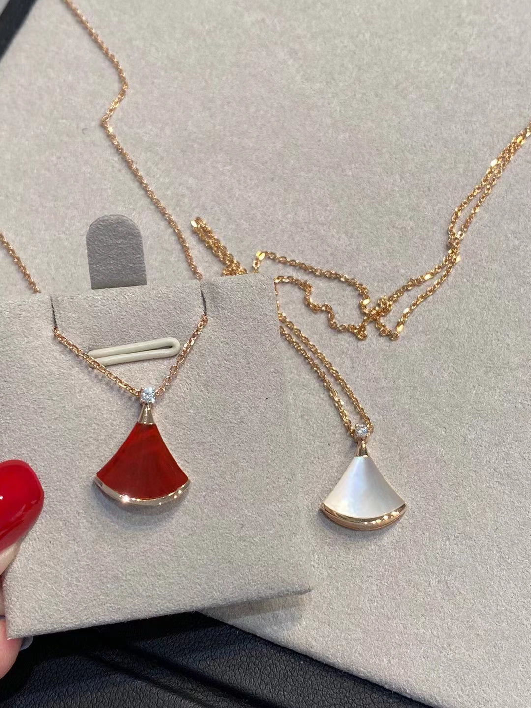 Luxurious Red Agate 925 Silver Rose Gold Necklace