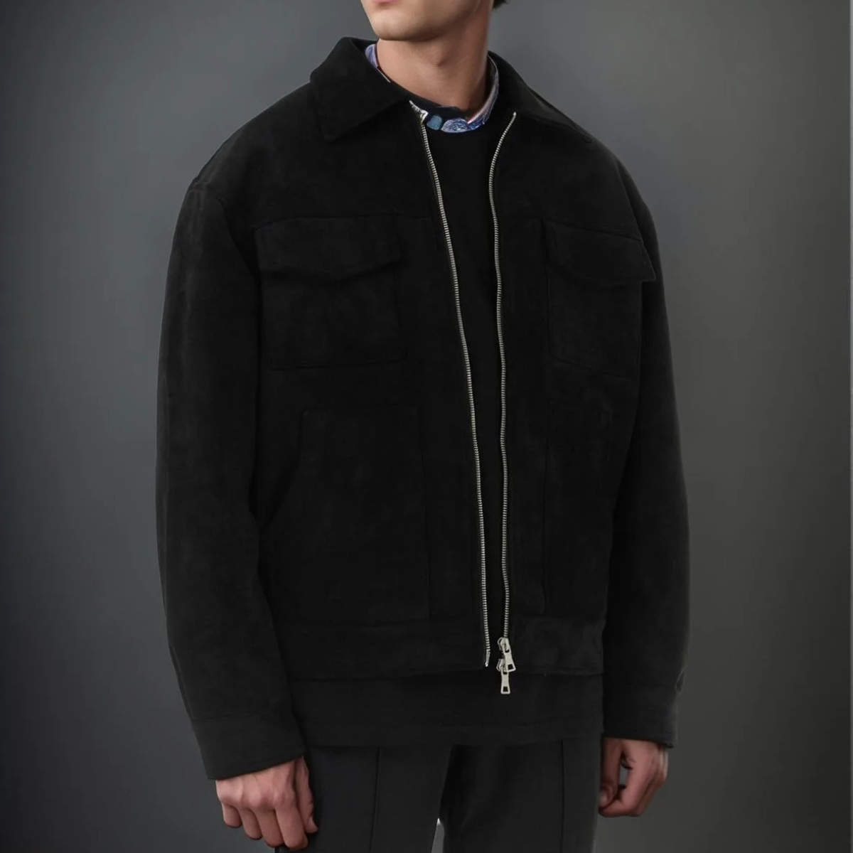 Men's Classic Brown Leather Biker Jacket