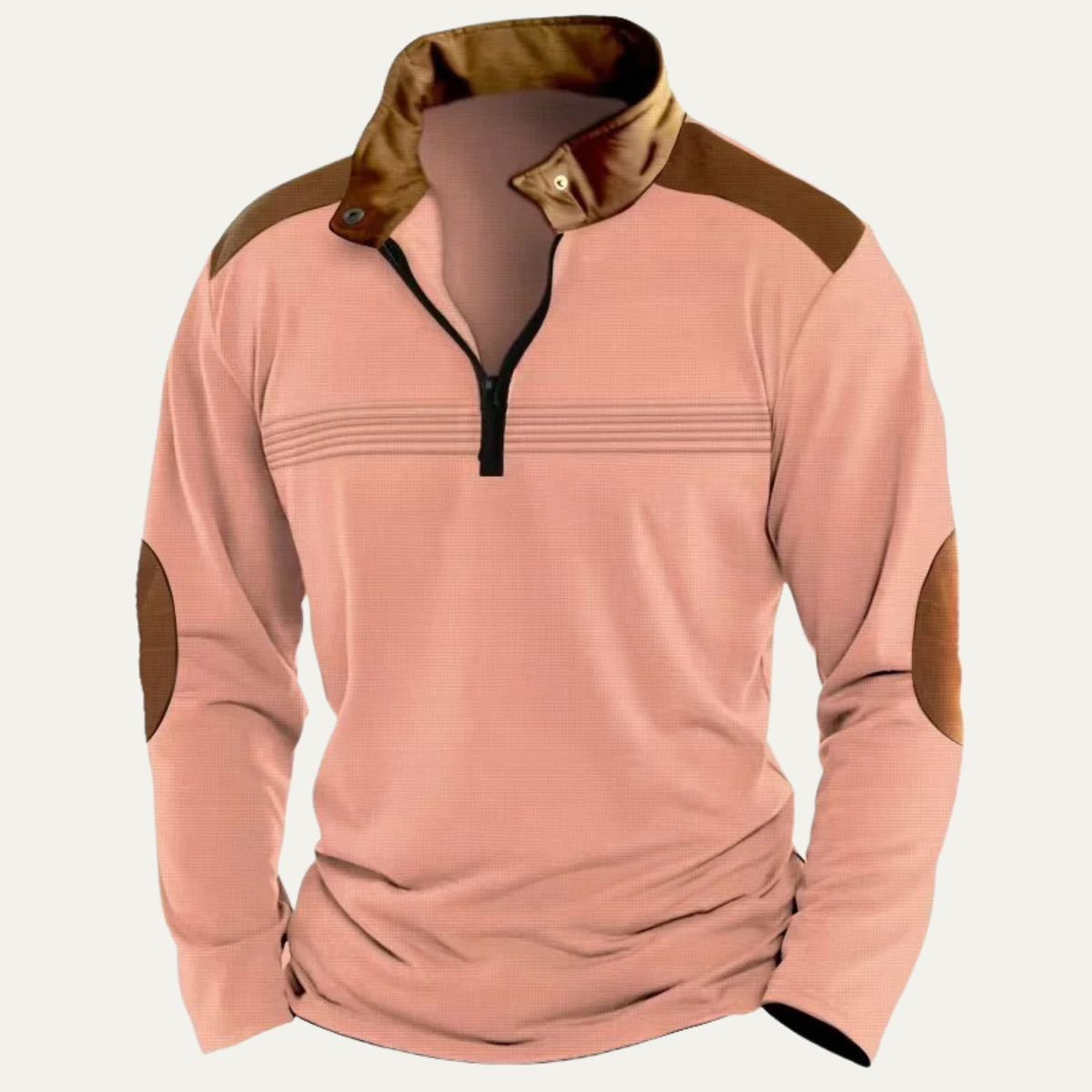 Classic Men's Retro Half Zip Crew Neck Sweater