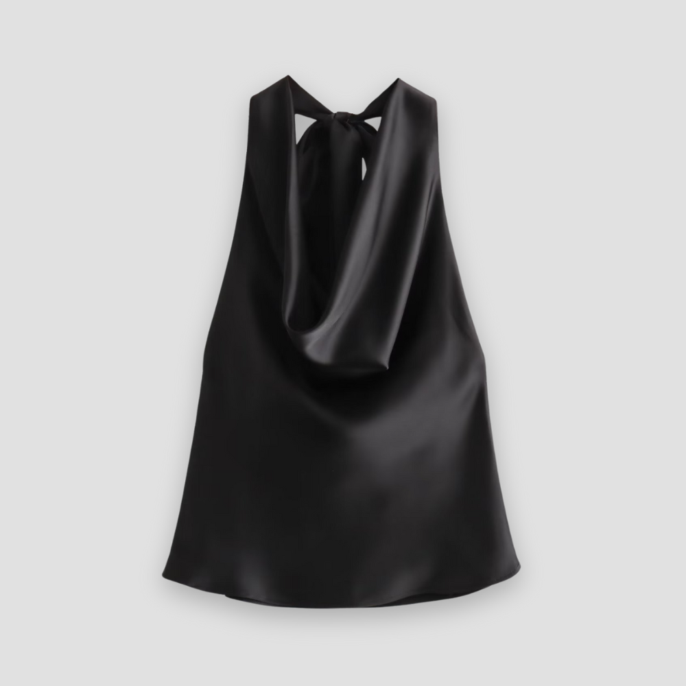 Women's Strapless Flowy Tank Top with Tie Back Closure