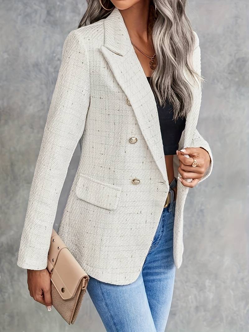 Women's Classic Double Breasted Fitted Blazer - Nocini