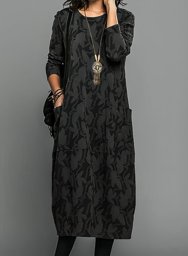 Ladies Warm A-Line Winter Dress with Long Sleeves