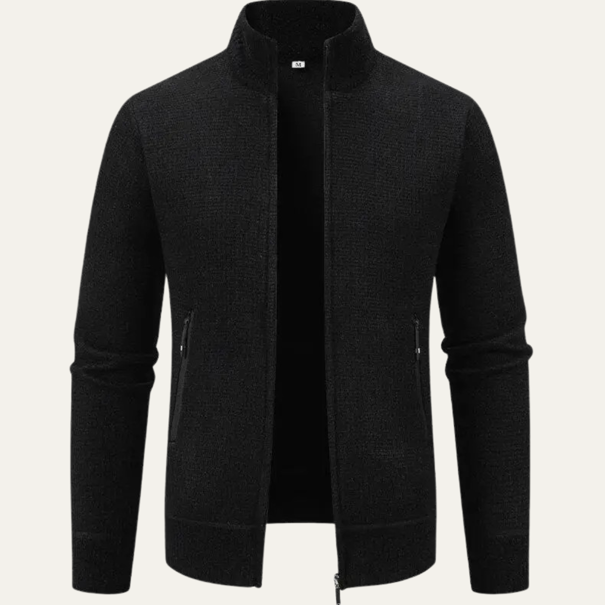 Relaxed Fit Men's Knit Zip Up Cardigan Sweater