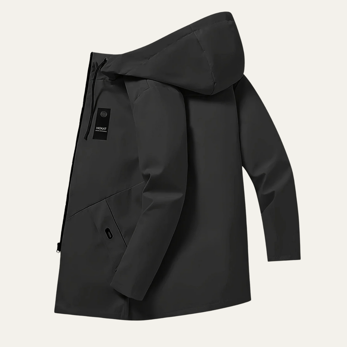 Men's Slim Fit Hoodie Jacket with Drawstring Waist