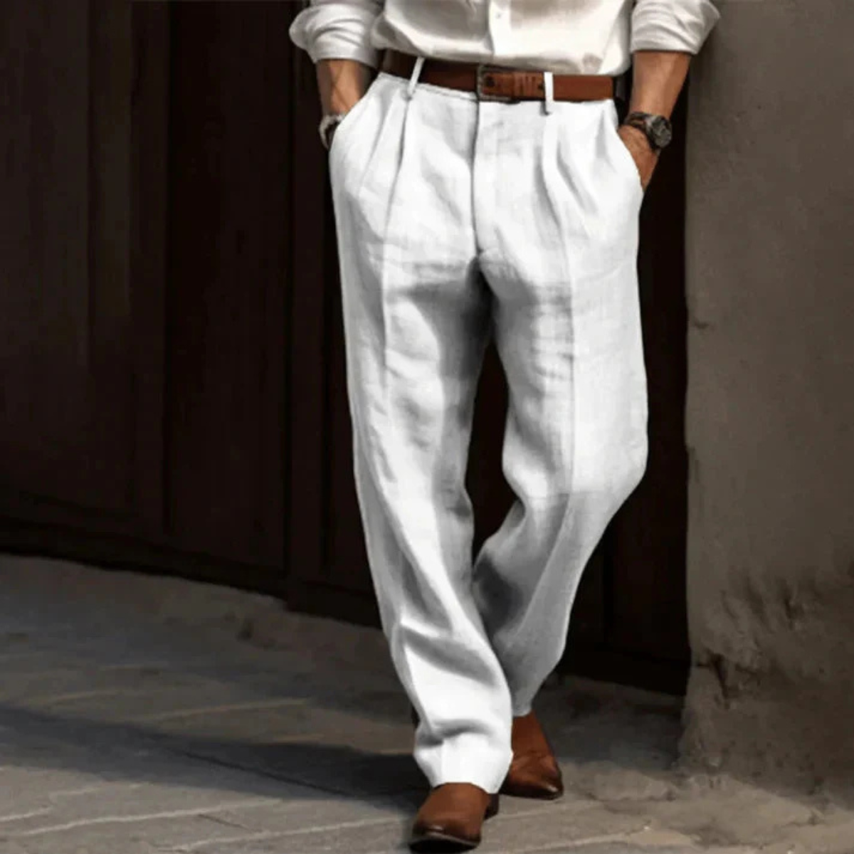 Timeless Fit Men's Classic Pleated Dress Pants