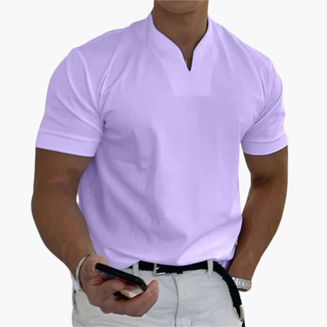 Men's Classic Short Sleeve V Neck Tee Shirt
